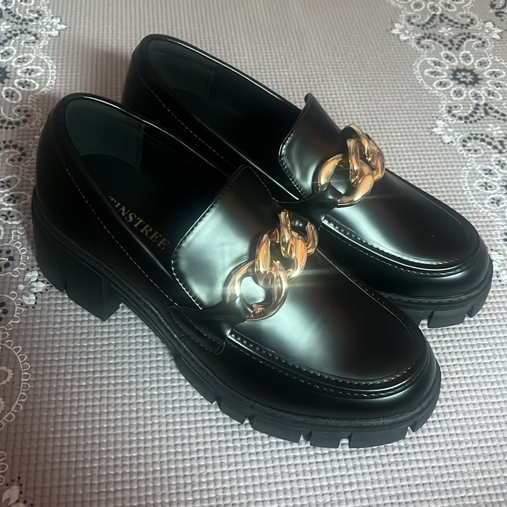 black loafers